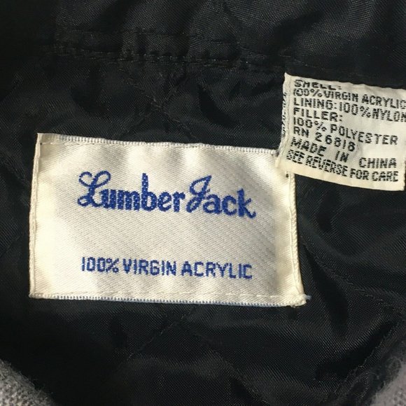 lumberjack Mens Plaid Flannel Button quilted virgin lining Shirt 1960's medium - Picture 6 of 10